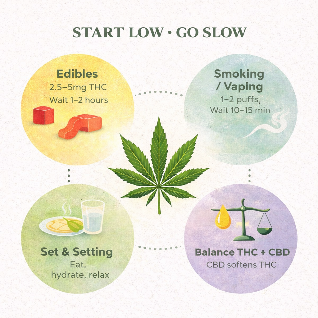 Cannabis dose and timing education graphic