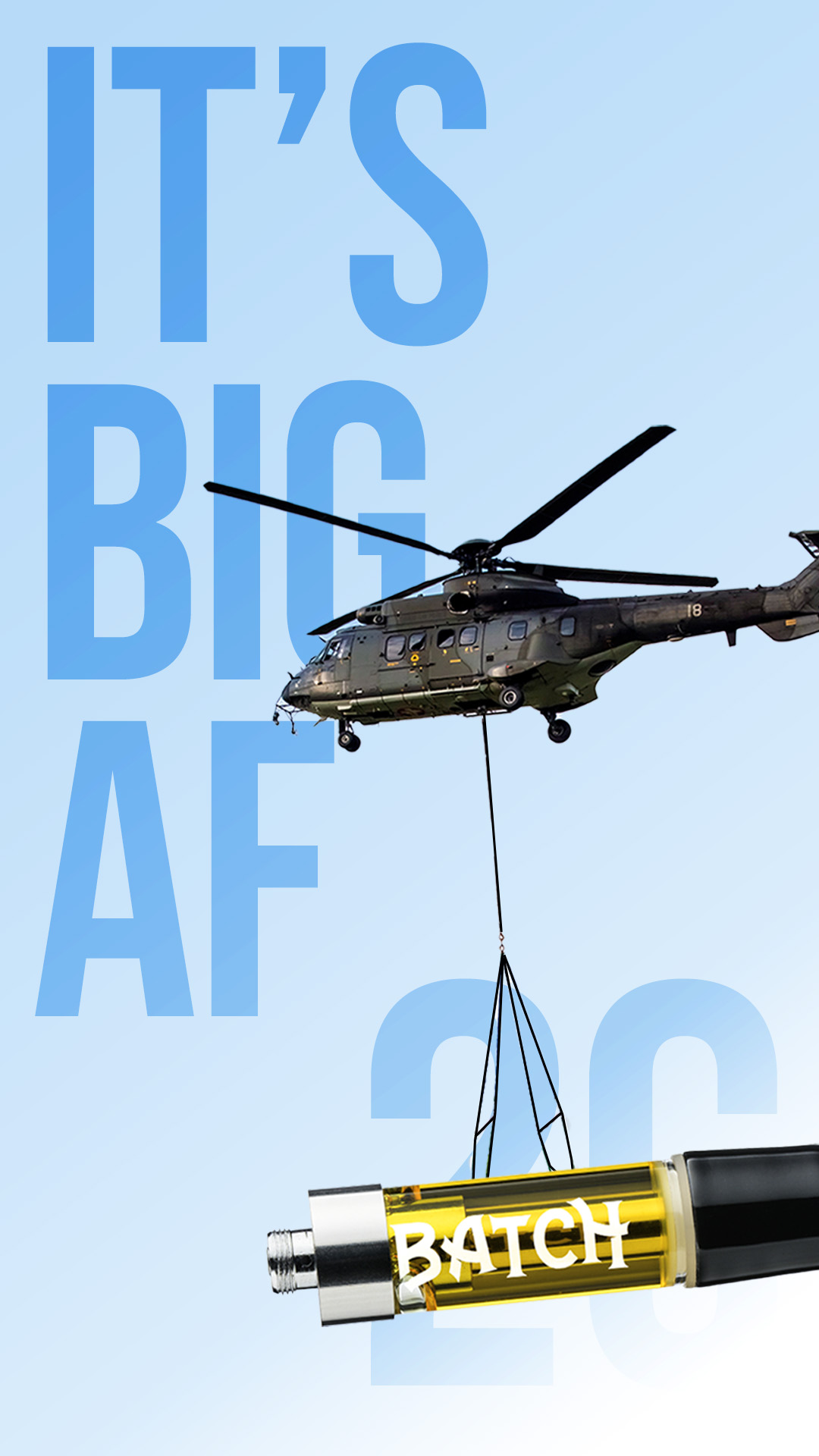 Batch Extracts helicopter campaign artwork